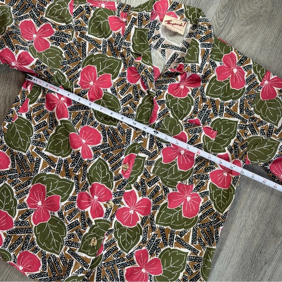 Vintage Tanzerina! Shirt Woman’s Medium Multicolor Hibiscus Hawaiian 90’s Y2K - Picture 8 of 10
